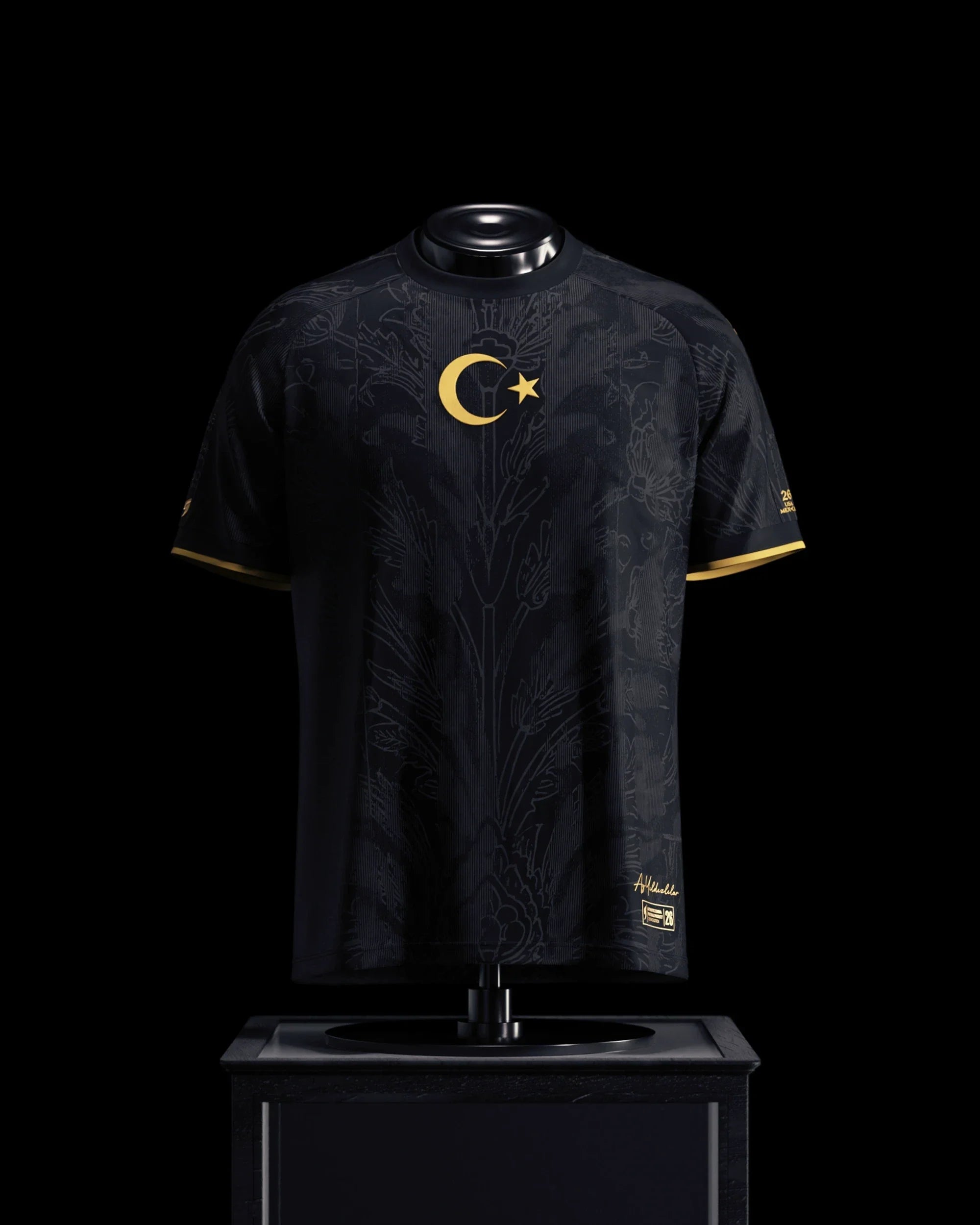 Turkey Heritage Jersey Black - Polyester Football Champion Shirt Father's Day Present