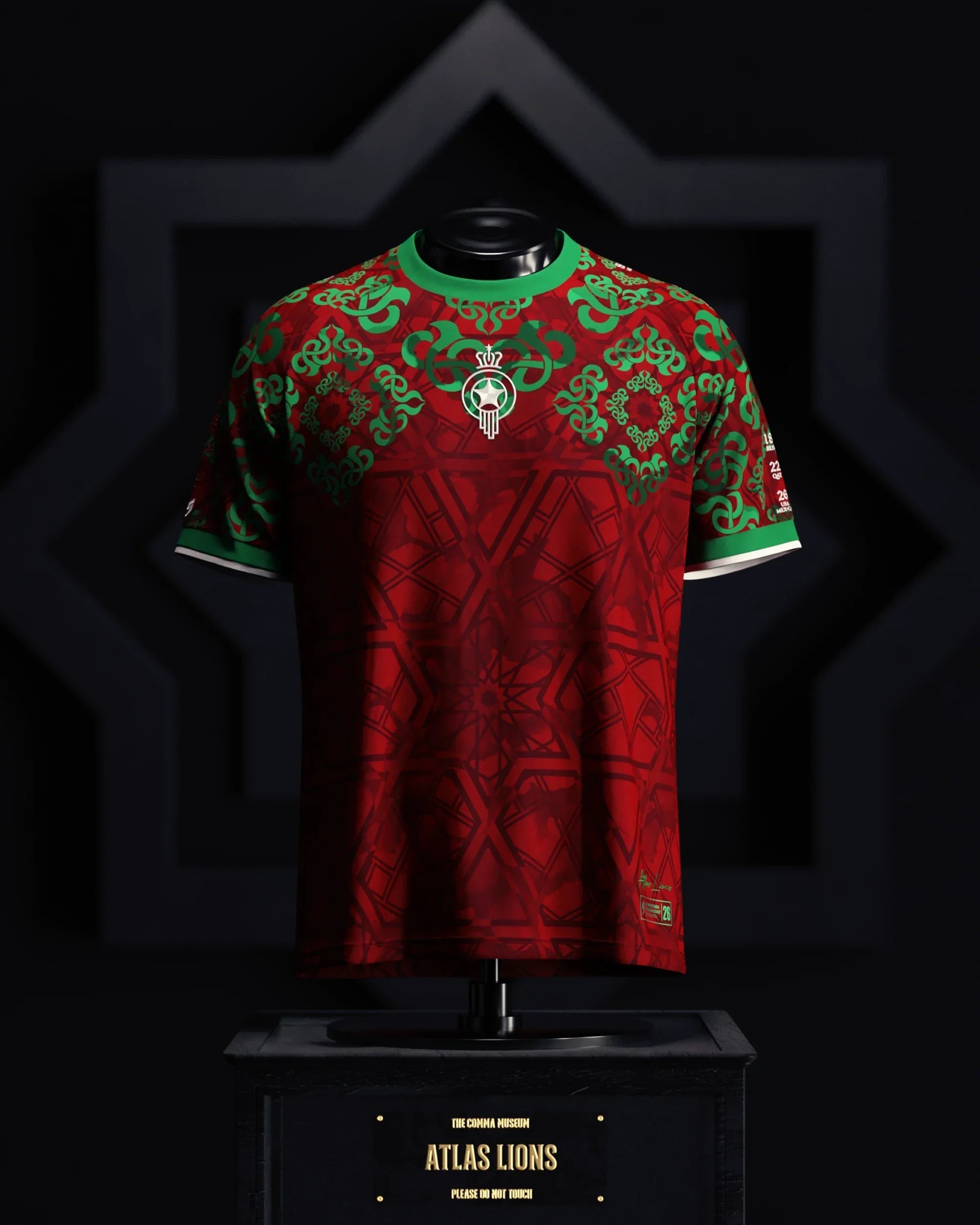 Morocco Heritage Jersey Polyester Soccer Champion Gameday Shirts Father's Day Present
