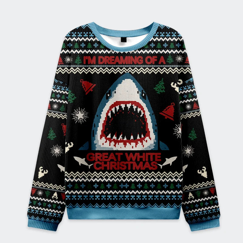 Man-eating Shark Funny Ugly Sweater, Ugly Xmas Sweater, Christmas Ugly Sweatshirt