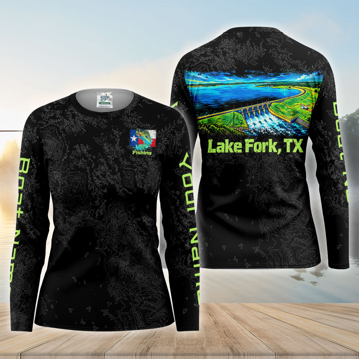 Lake Fork Texas Dam Fishing Custom UPF Shirt, Fishing Jersey, Fishing Apparel For Women
