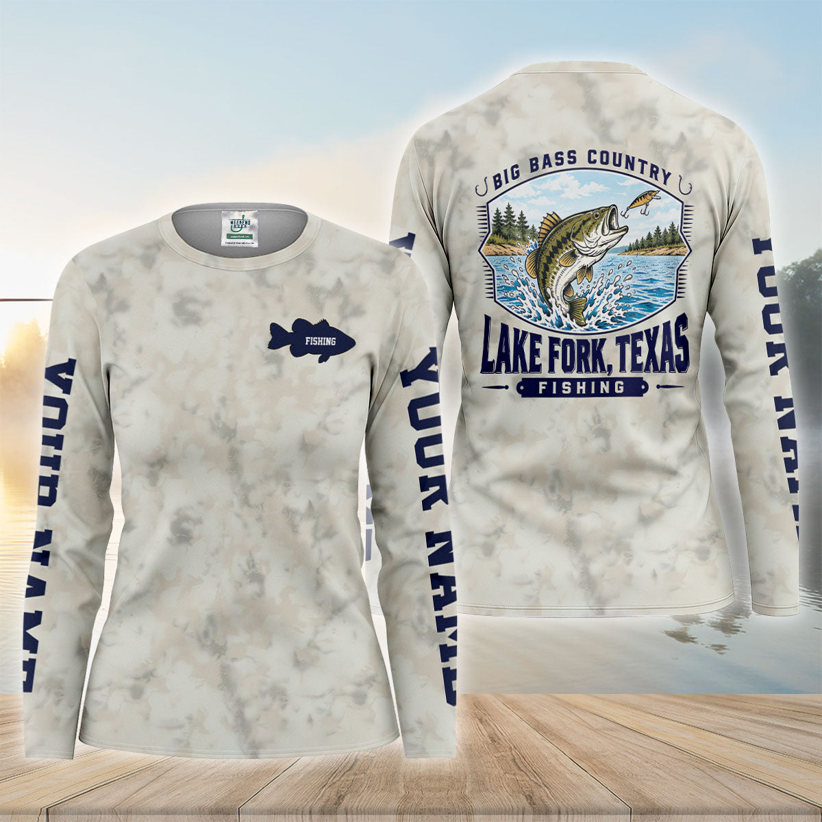 Lake Fork Texas Big Bass Country Custom UPF Shirt, Long Sleeve Fishing Shirt, Womens Fishing Tee