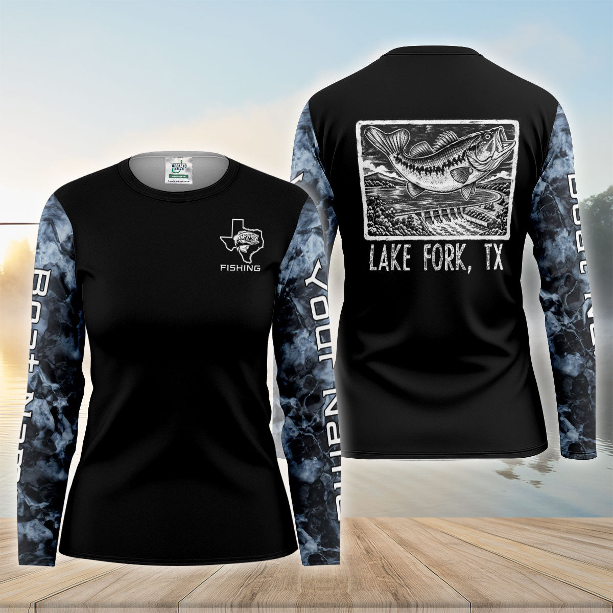 Lake Fork Texas Bass Custom UPF Shirt, Bass Fishing Shirt, Womens Fishing Shirts