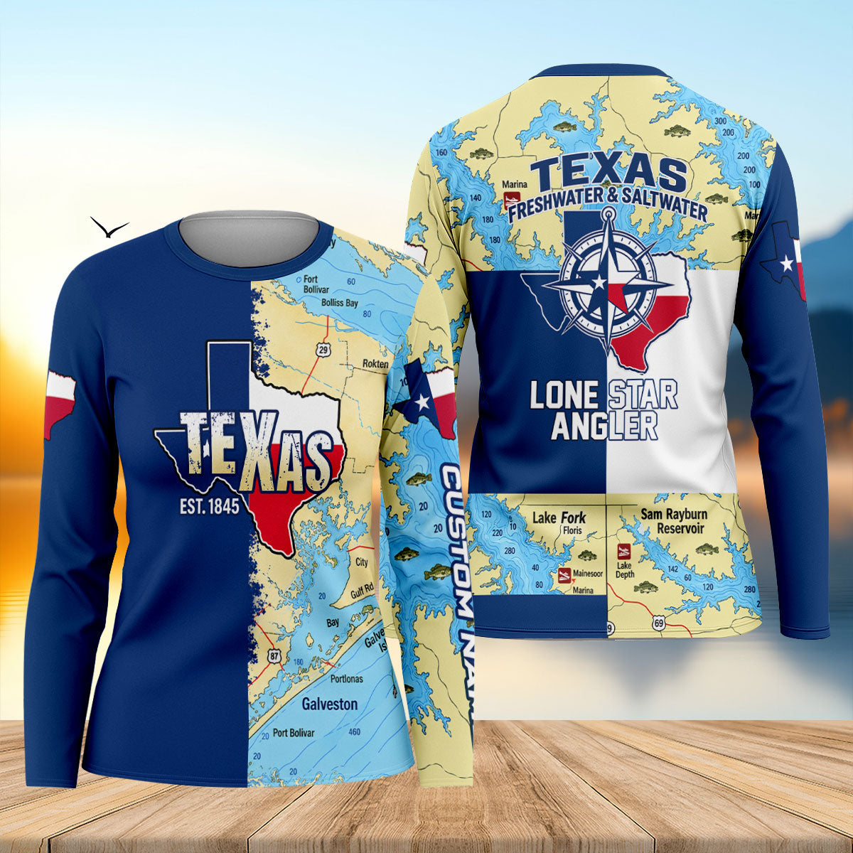 Custom Texas Freshwater Saltwater Fishing UPF Shirt, Fishing Jersey, Womens Fishing Tee