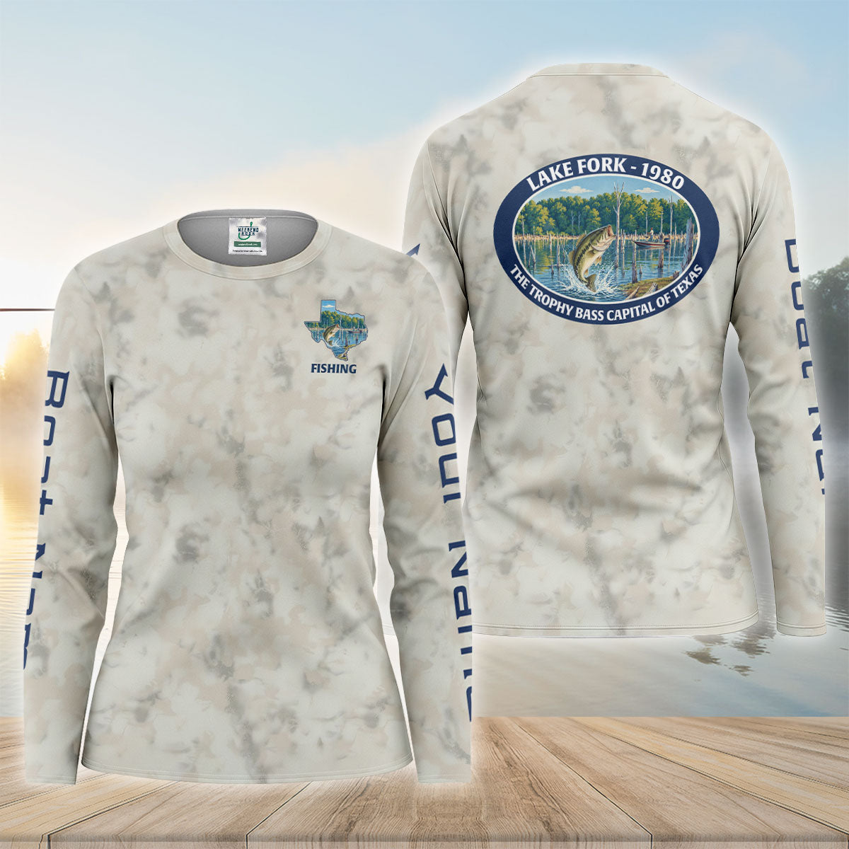 Lake Guntersville Bass Lighthouse Custom UPF Shirt, Bass Fishing Shirt, Womens Fishing Tee
