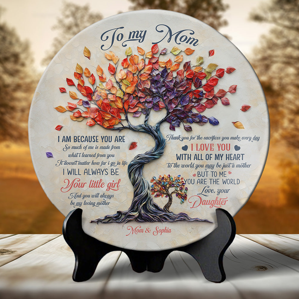 To My Mom Personalized Mother Round Plate, Mothers Day Gift