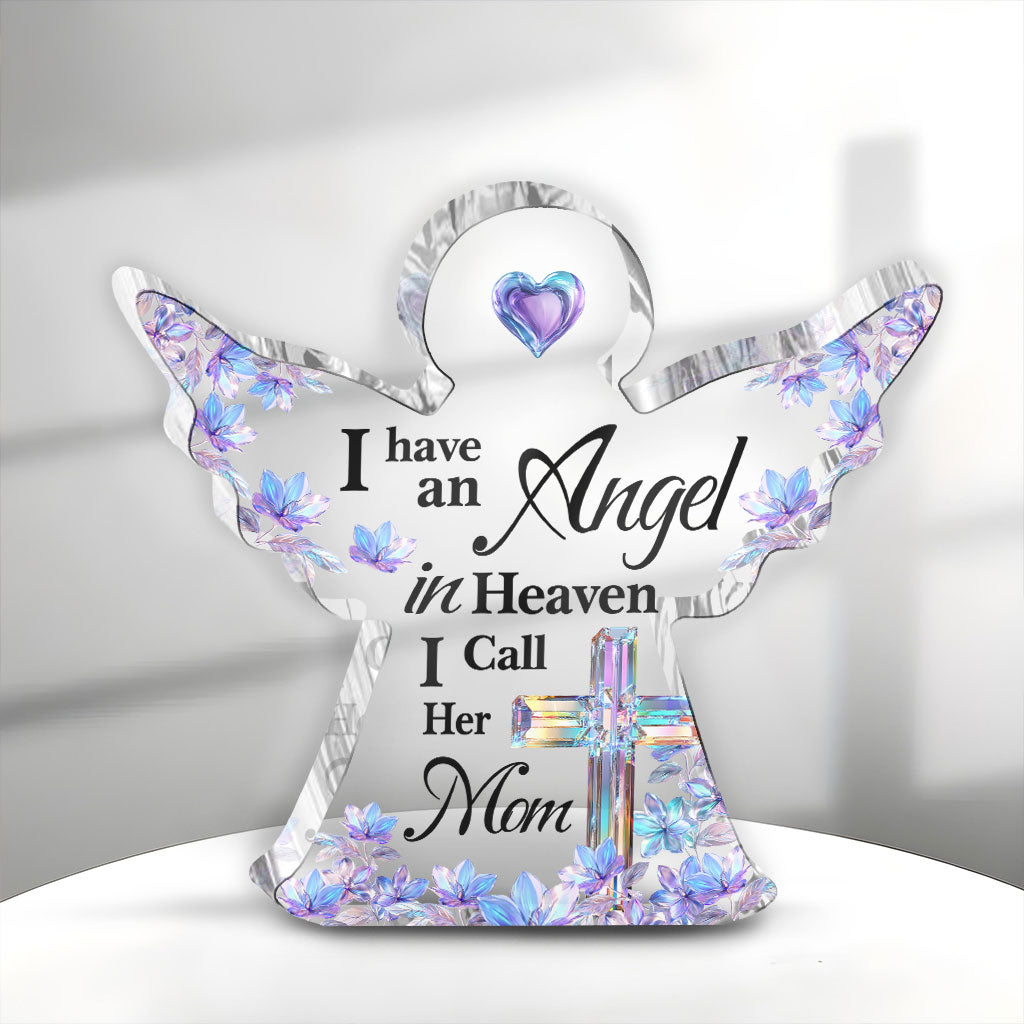 Angel In Heaven Personalized Memorial Custom Shaped Acrylic Plaque, Gift For Loss Of Loved One