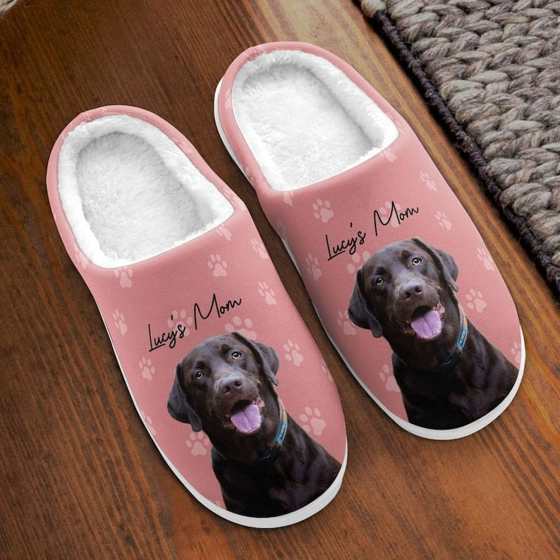 Personalized Photo Slippers Custom Pet Photo Gift For Dog Lovers Dog CustomFam