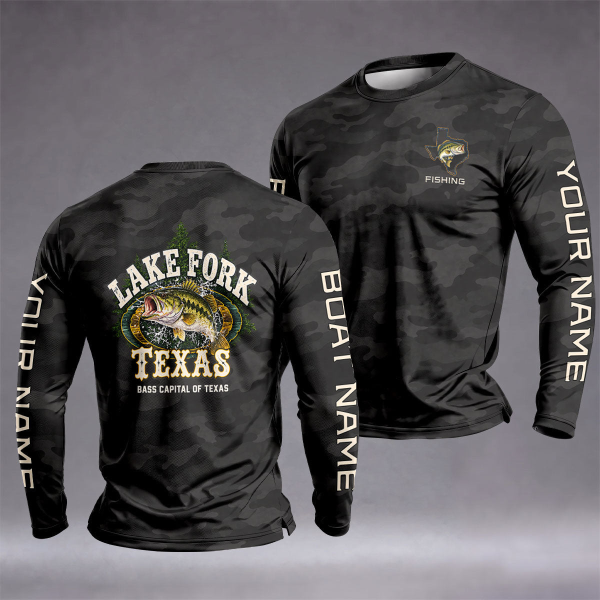 Lake Fork Bass Capital Of Texas Custom UPF Shirt, Fishing Sun Shirt, Mens Angler Shirt