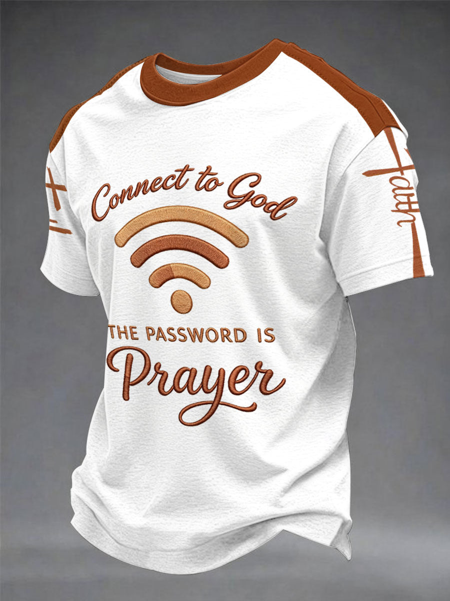 Connect To God The Password Is Prayer Christian T Shirt Gift For Men