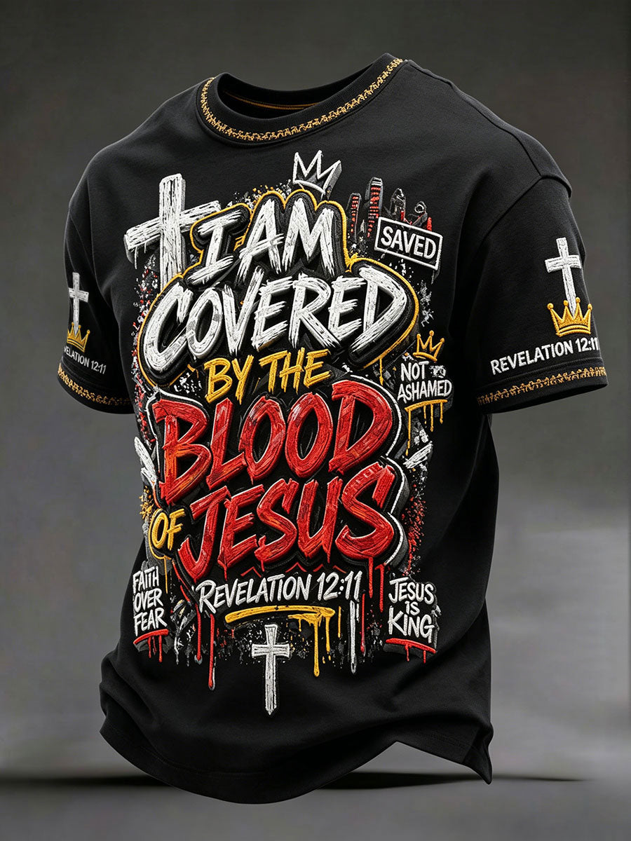 I Am Covered By The Blood of Jesus Christian T Shirt Gift For Men