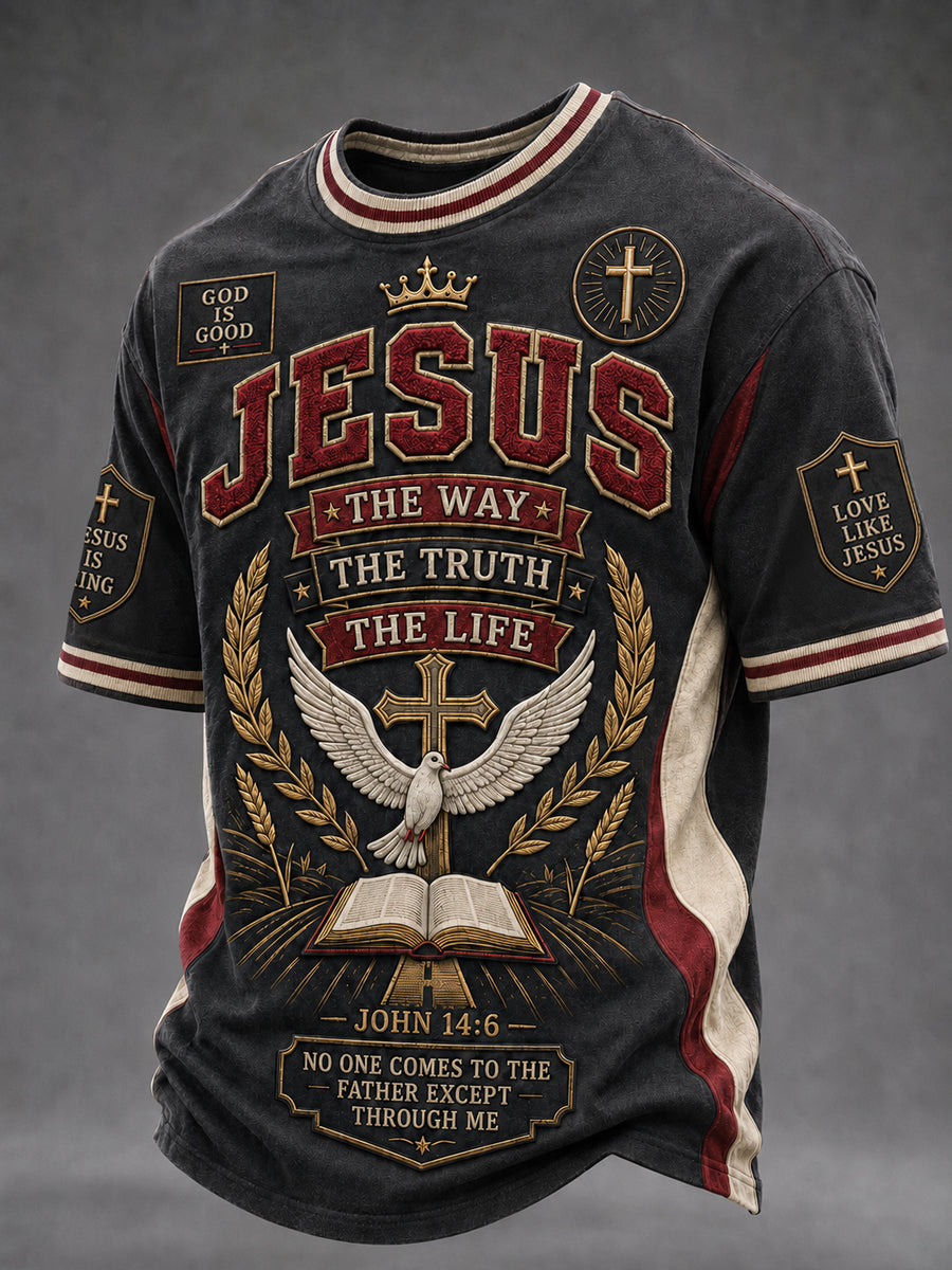 Jesus The Way The Truth The Life Christian Cross T Shirt Gift For Men