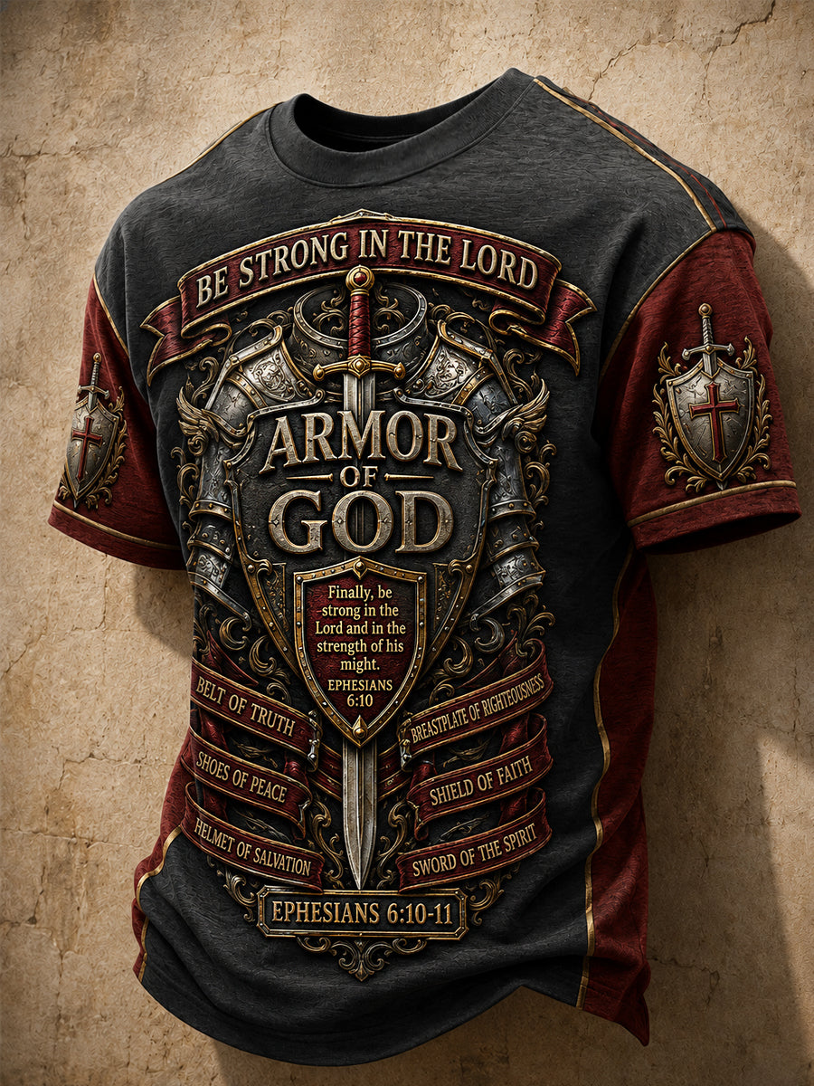 Full Armor of God Ephesians 6 Christian Cross T Shirt Gift For Men