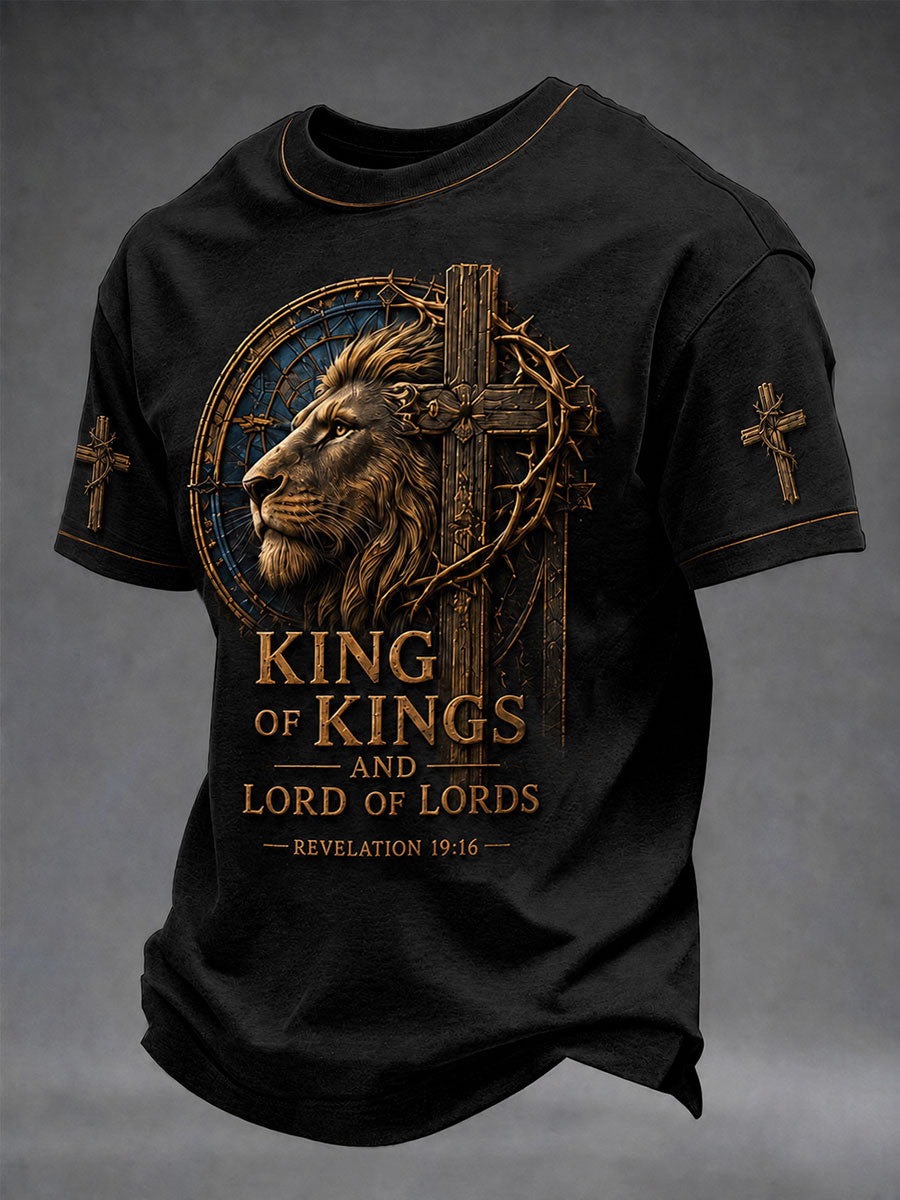 King of Kings Lord of Lords Lion Christian T Shirt Gift For Men