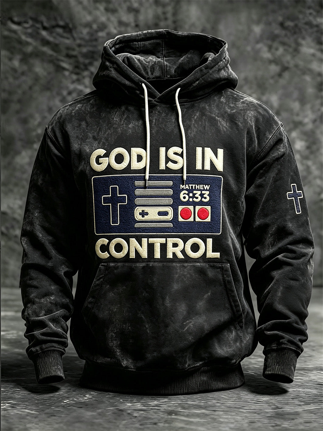 God Is In Control Matthew 6:33 Christian Hoodie for Men