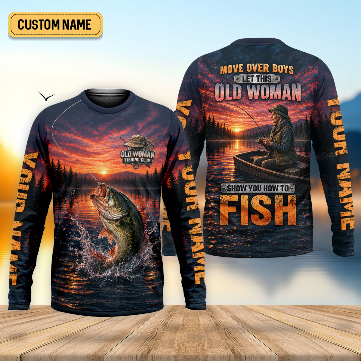 Move Over Boys Old Woman Shows How To Fish UPF Shirt, Fishing Shirts For Men