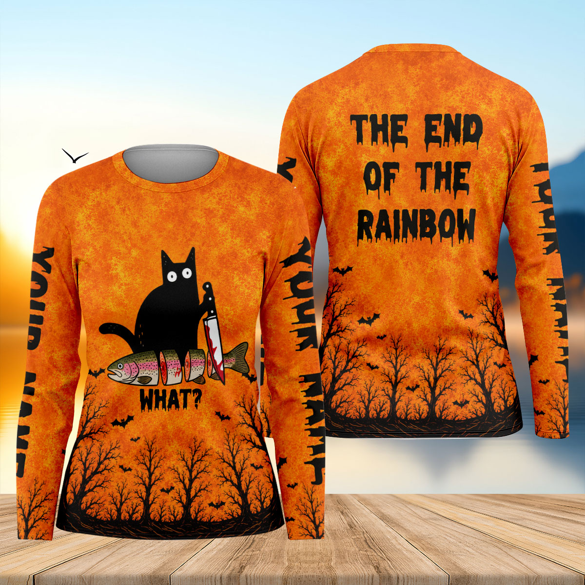 Funny Halloween Rainbow Trout Fishing UPF Shirt, Womens Fishing Shirts, Fishing Clothes