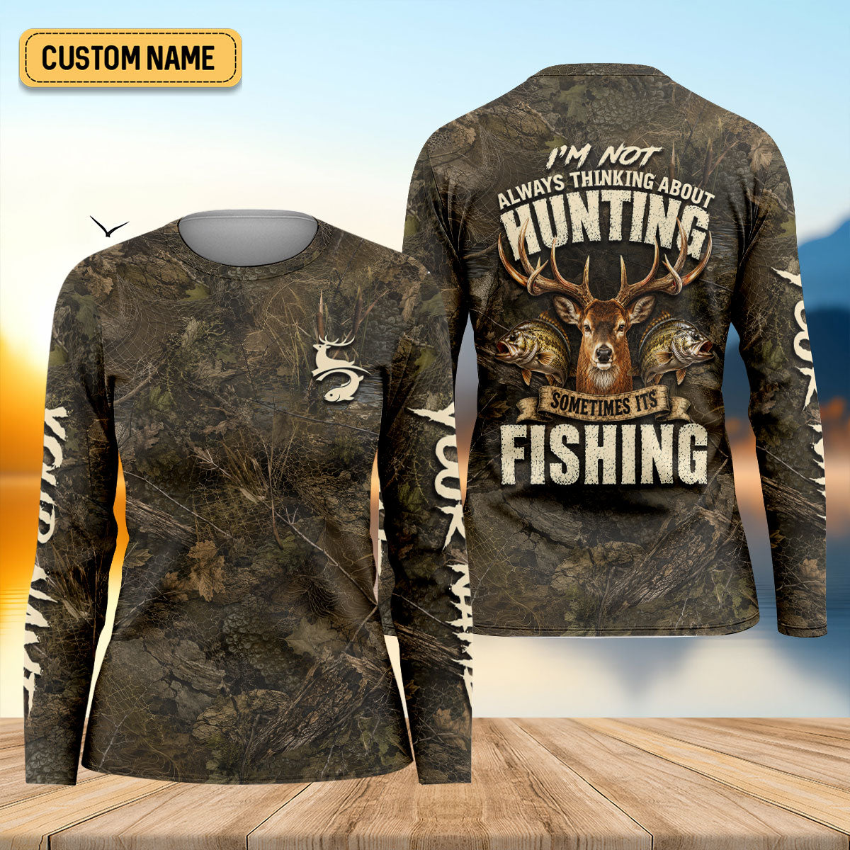 Sometimes Its Fishing Custom Camo UPF Shirt, Long Sleeve Fishing Shirt, Womens Shirt