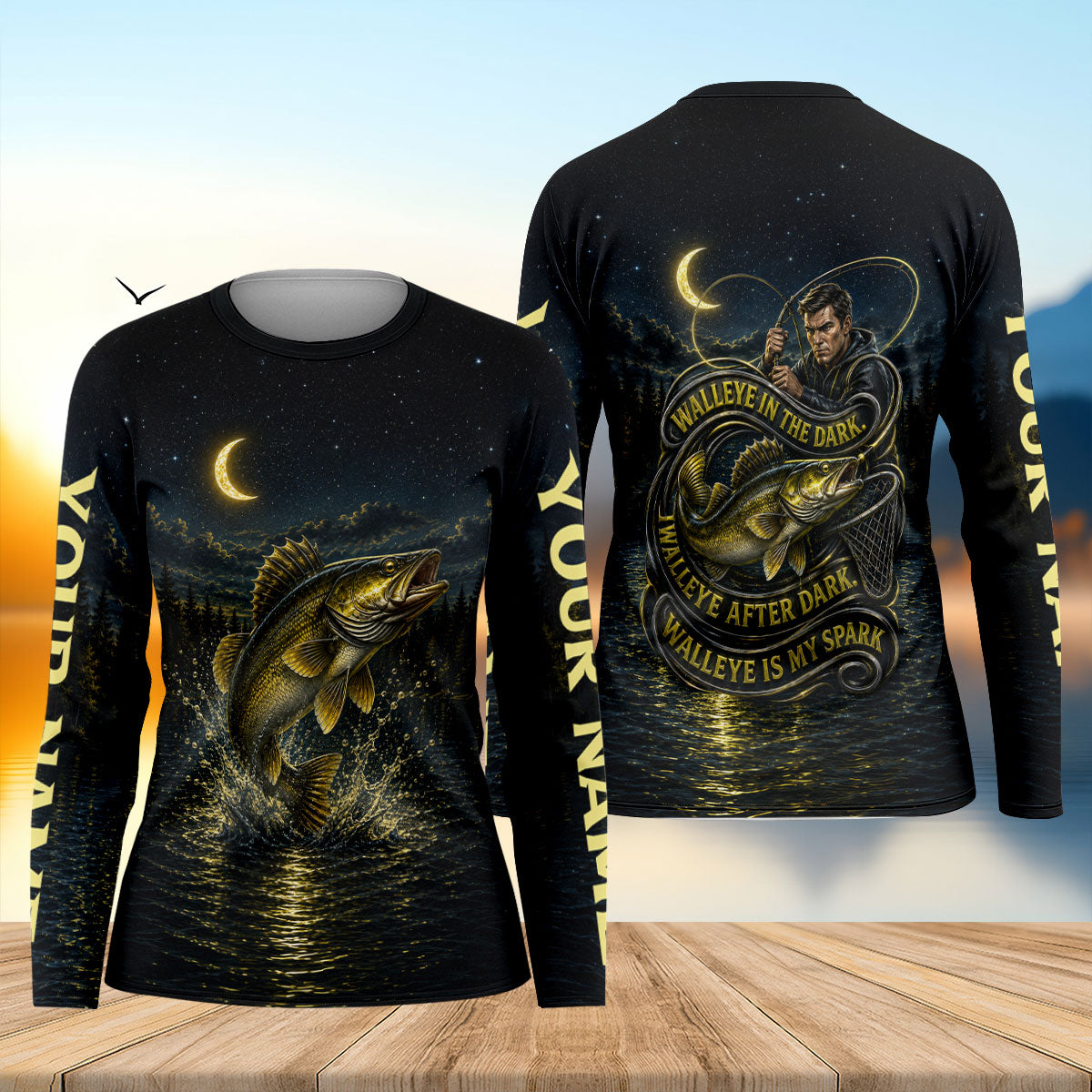 Walleye In The Dark Fishing UPF Shirt, Fishing Shirts For Women, Womens Fishing Shirts