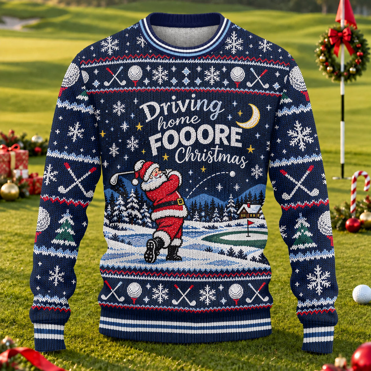Driving Home Fooore Christmas Ugly Christmas Sweater, Golf Gifts, Christmas Gifts