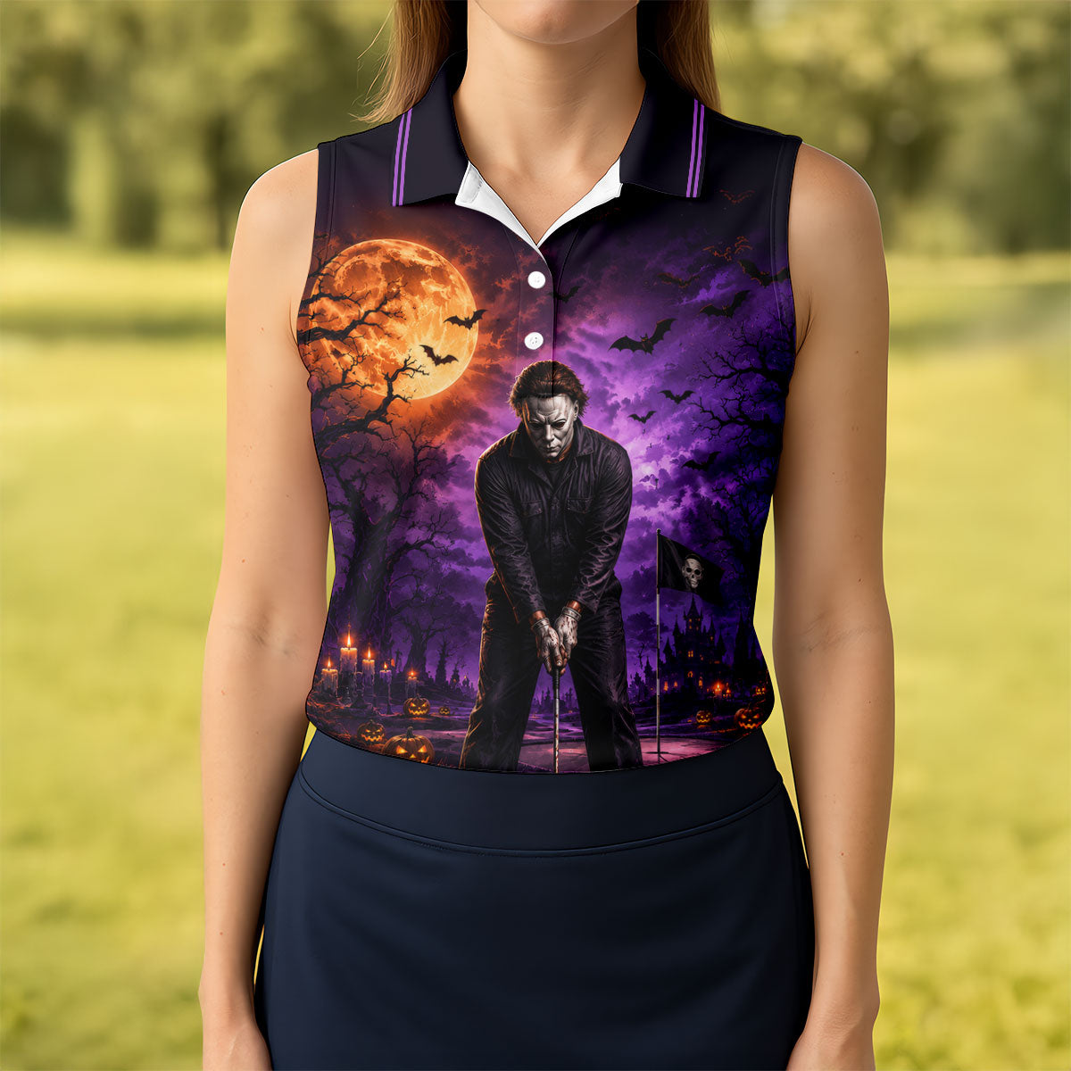 You Can't Kill The Bogeyman Halloween Polo Shirt, Printed Golf Shirt, Ladies Golf Tops