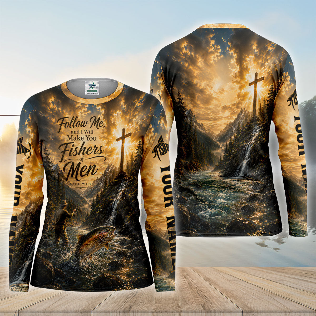 Follow Me Fishers Of Men Matthew 419 Custom UPF Shirt, Angler Shirt, Womens Fishing Shirt
