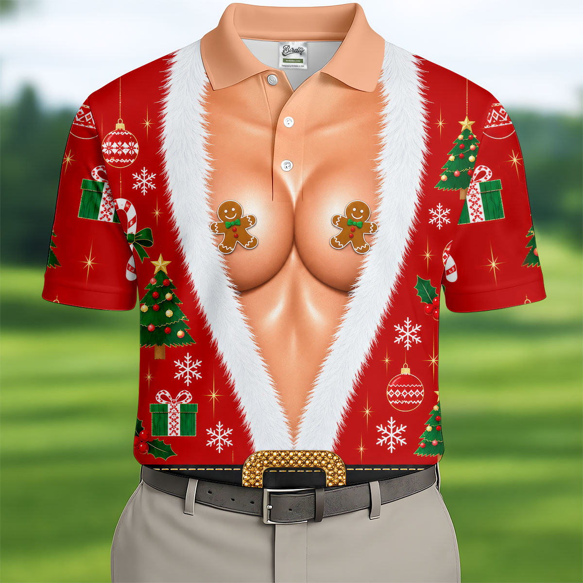 Gingerbread Costume Christmas Golf Shirt, Mens Golf Shirts, Polo Shirts For Men