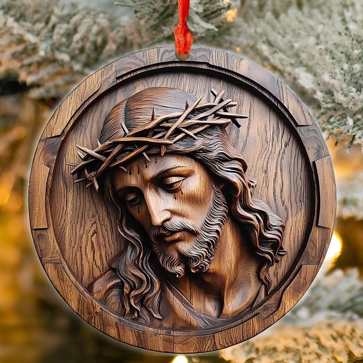 Jesus Christ 3D Effect Acrylic Christmas Ornament, Christmas Jesus Ornaments