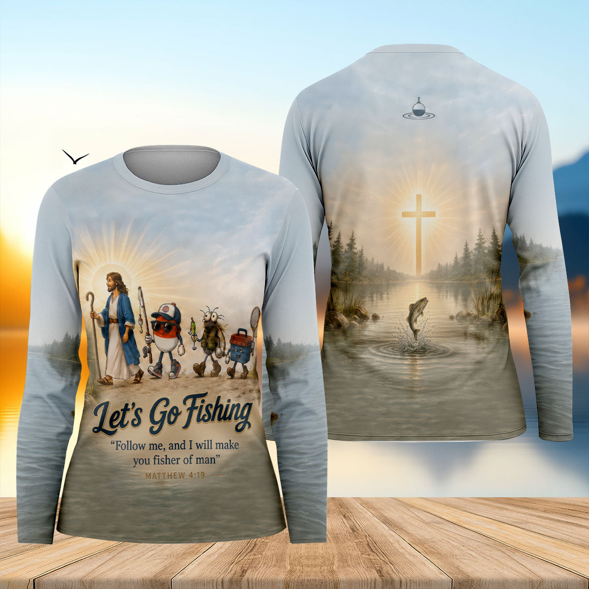 Lets Go Fishing Matthew 419 Faith UPF Shirt, Bass Fishing Shirt, Womens Fishing Apparel