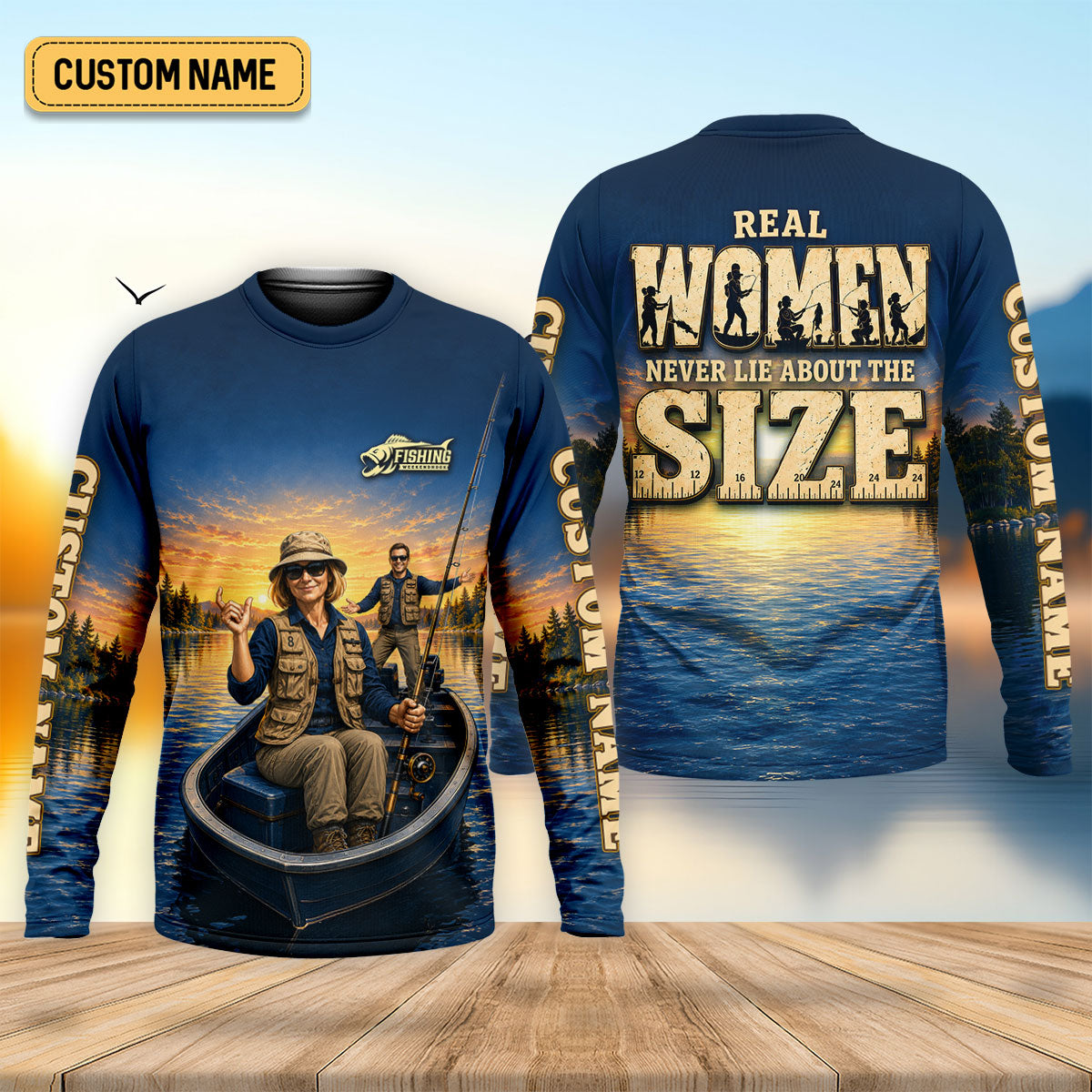 Real Women Never Lie About The Size UPF Shirt, Fishing Shirts For Men, Fishing Apparel