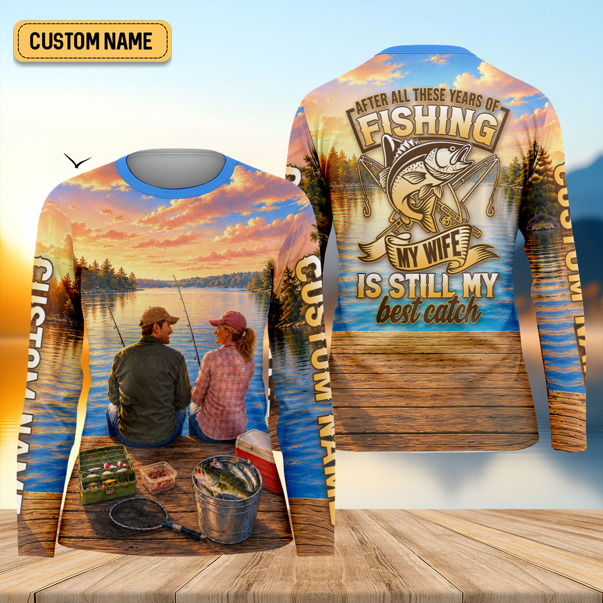 My Wife Is Still My Best Catch Fishing UPF Shirt, Womens Fishing Shirt, Bass Fishing Shirt