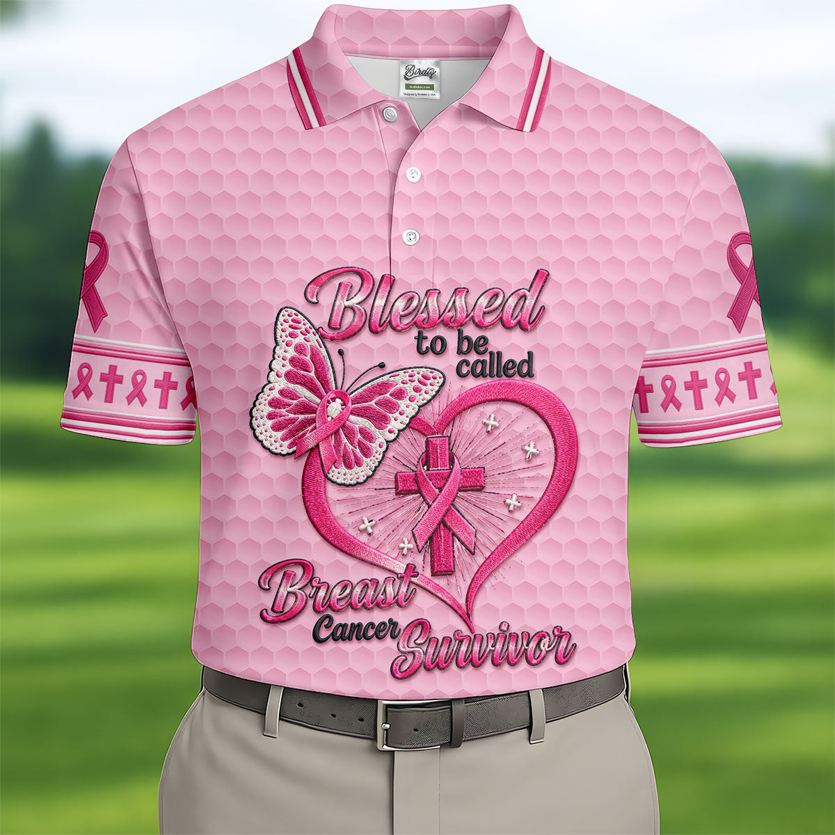 Blessed To Be Called Breast Cancer Survivor Golf Shirt, Mens Golf Polo, Golf Shirts For Men