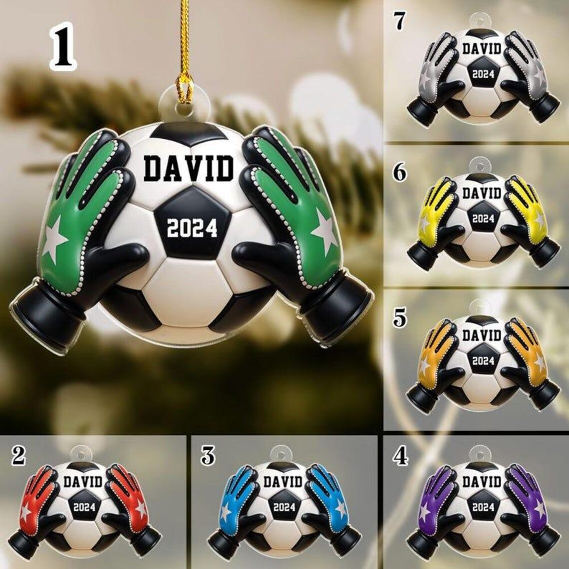 Personalized Goal Keeper Acrylic Ornament, Sport Christmas Ornament, Soccer Player Gift