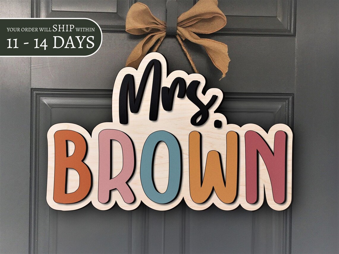 Personalized Teacher Door Sign, Teacher Door Hanger, End of Year Teacher Gift