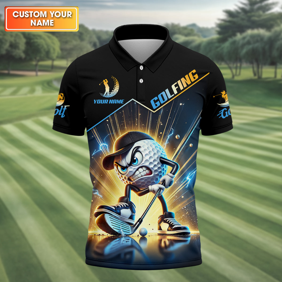 I Was One Under Today Custom Men's Golf Polo Shirt, Dad Golf Gift