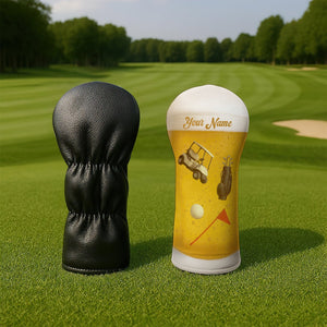 Golf Cart And Beer Golf Head Cover - Funny Golf Gift For Men - View 2