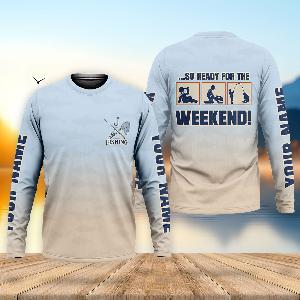 So Ready For The Weekend Fishing UPF Shirt, Mens Fishing Apparel, Fishing Sun Shirt