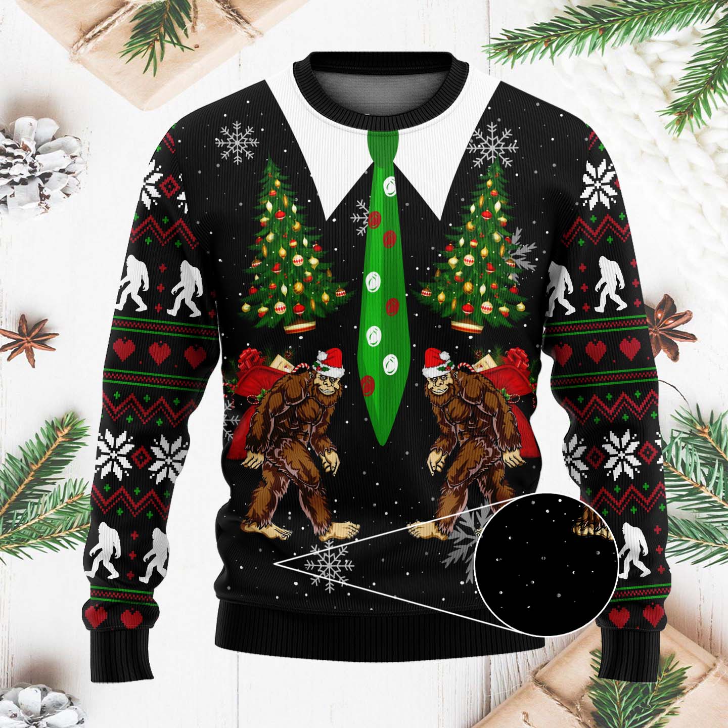 Vintage Bigfoot Funny Christmas Ugly Sweater, Christmas Gifts