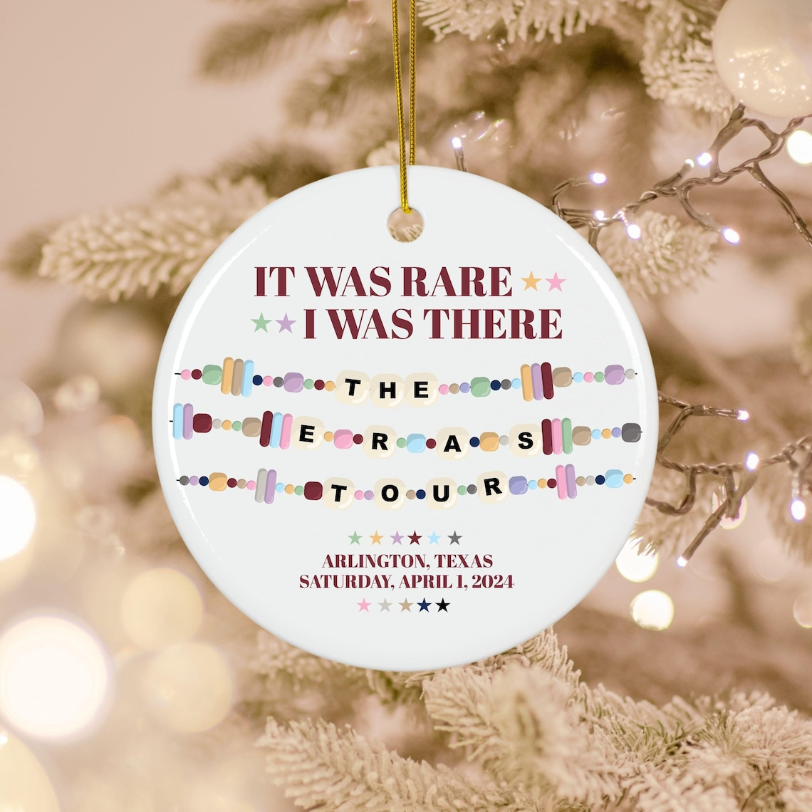 Personalized It Was Rare I Was There Ceramic Ornament, Swiftie Ornament, Swifties Gift, Eras Tour Gift