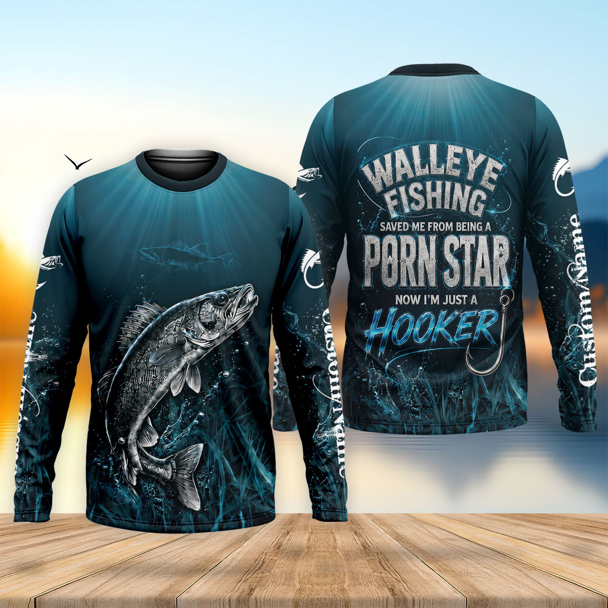 Walleye Fishing Saved Me Now I'm A Hooker UPF Shirt, Mens Fishing Shirt, Fishing Shirts