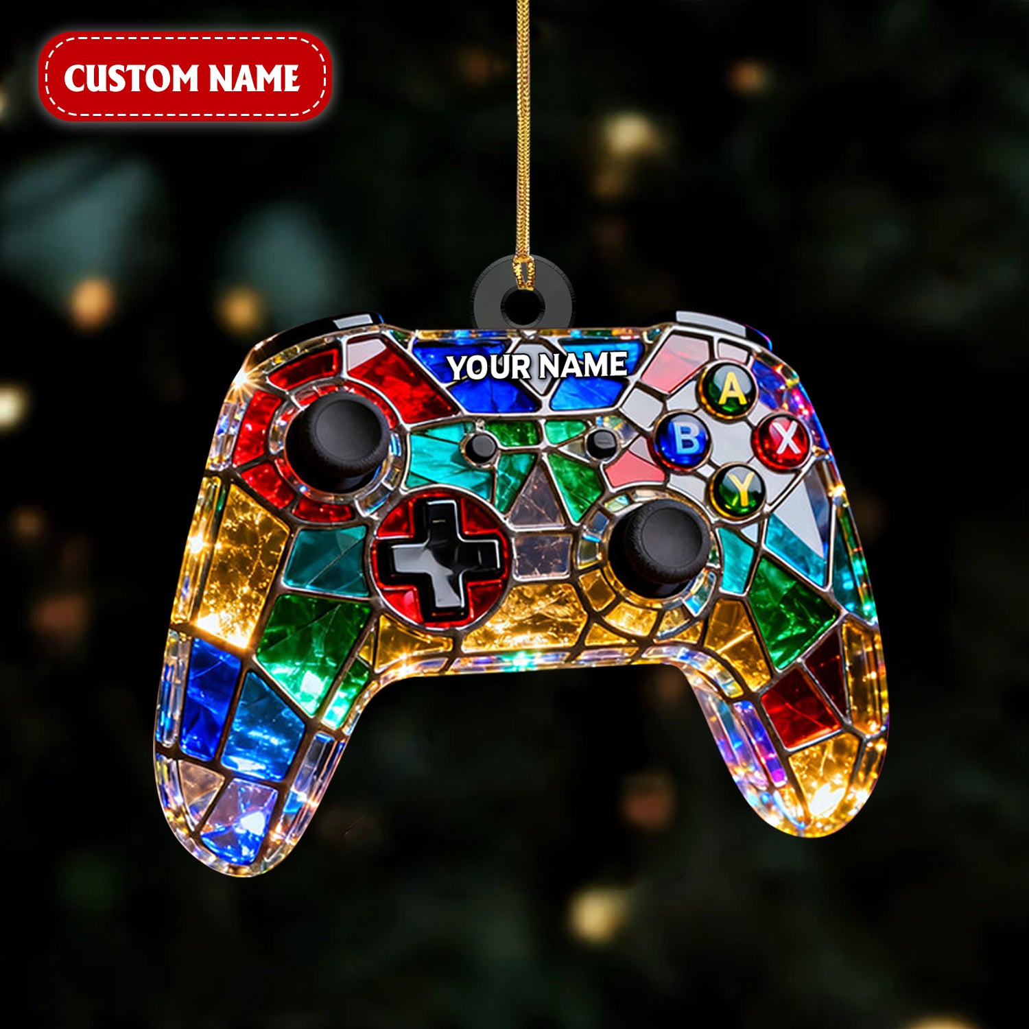 Retro Arcade Machine Crystal Effect Acrylic Ornament, Video Game Ornament, Game Room Decor