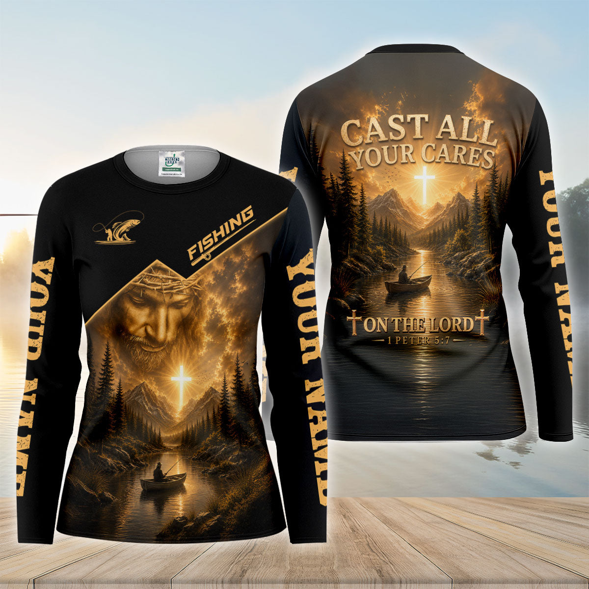 Cast All Your Cares On The Lord 1 Peter 57 Custom UPF Shirt, Fishing Shirt, Womens Tee