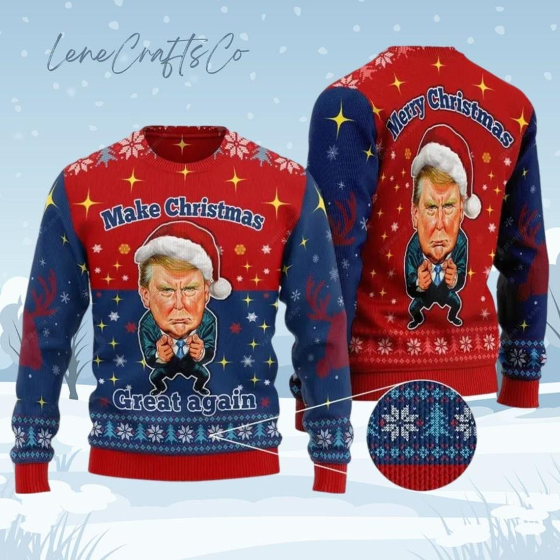 Trump2024 Make Christmas Great Again Ulgy Christmas Sweater, Funny Political Shirts