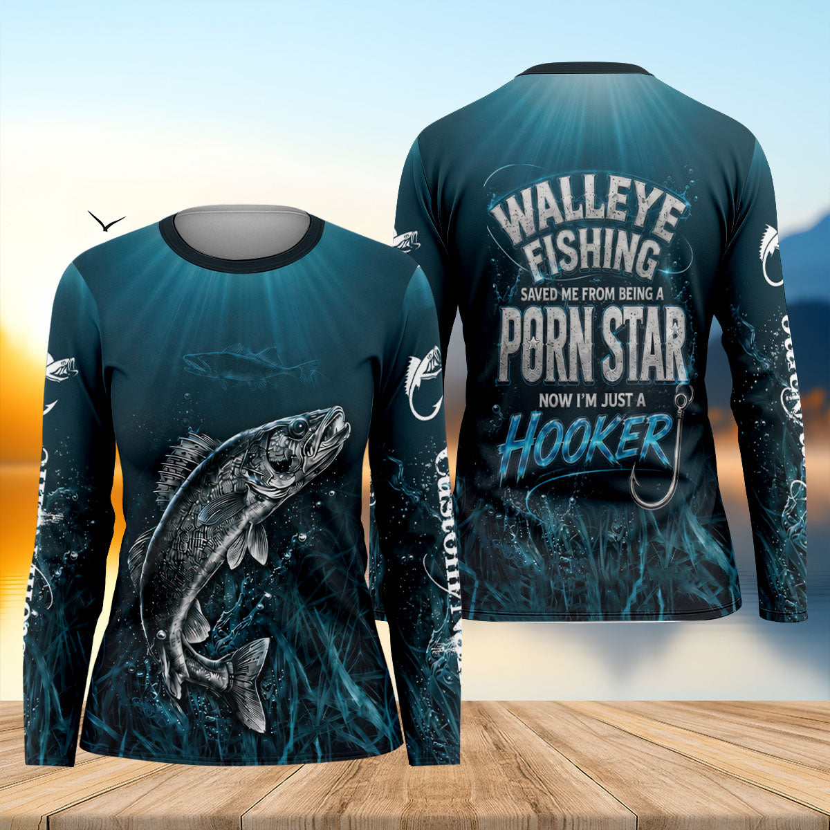 Walleye Fishing Saved Me Now I'm A Hooker UPF Shirt, Womens Fishing Shirt, Fishing Shirts