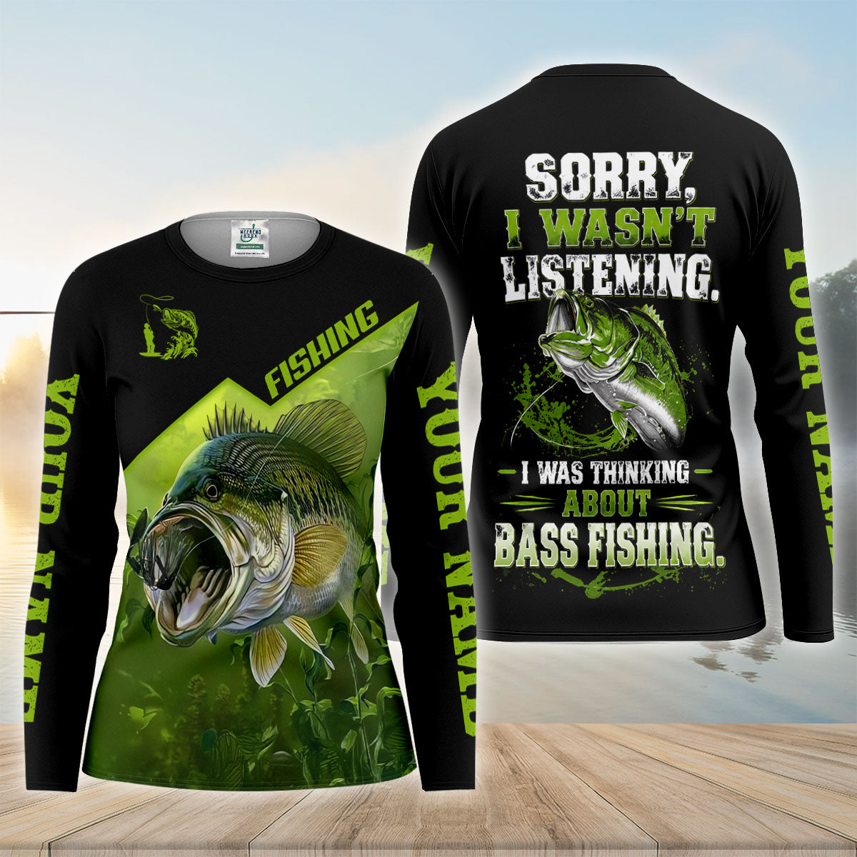 Sorry Thinking About Bass Fishing UPF Shirt, Womens Fishing Apparel, Bass Fishing Shirt