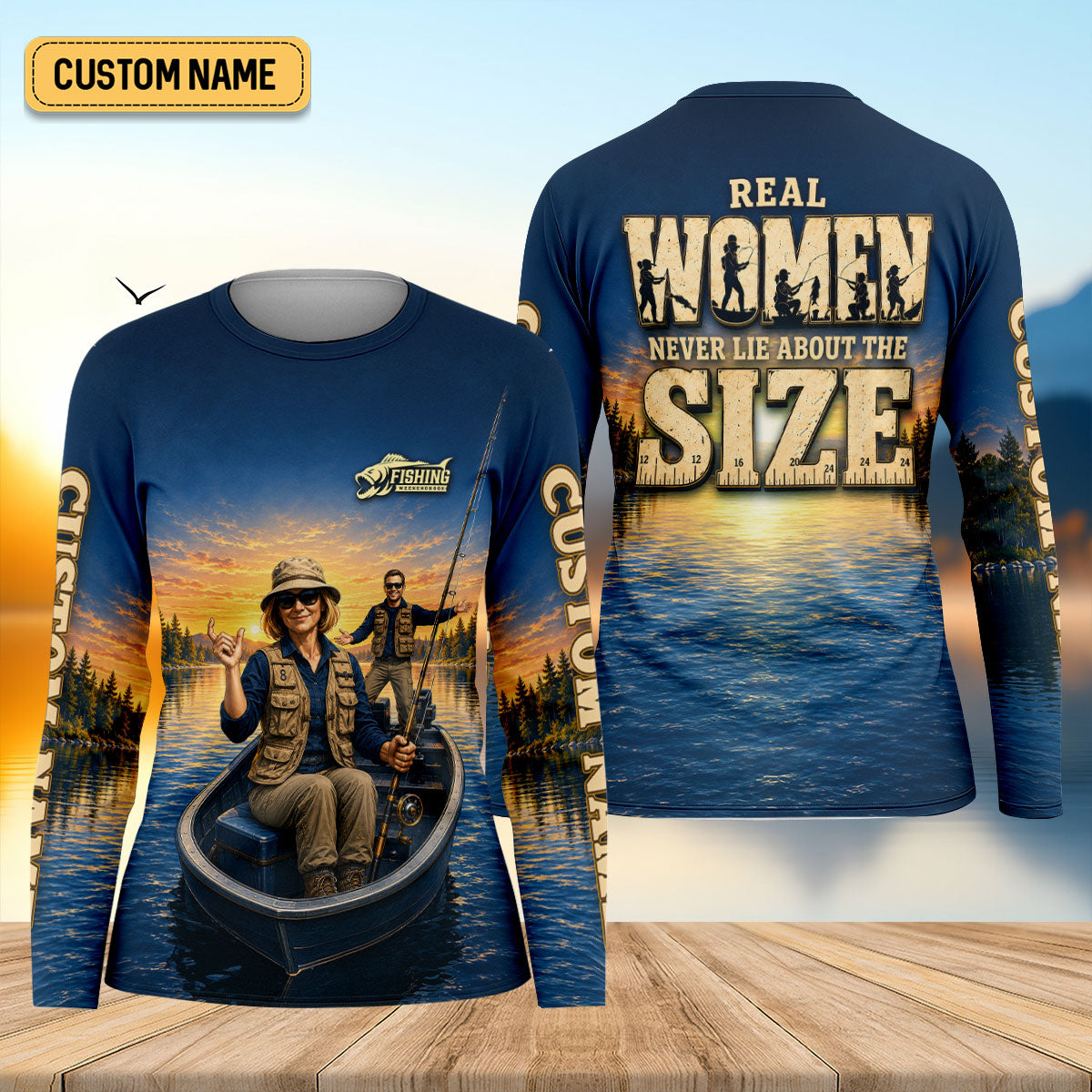 Real Women Never Lie About The Size UPF Shirt, Fishing Shirts For Women, Fishing Apparel