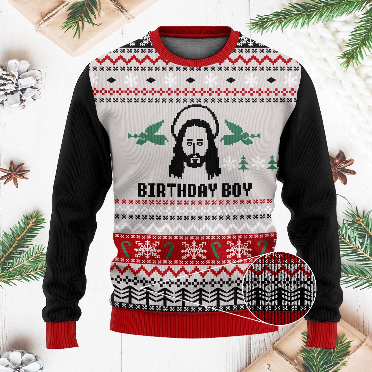 Jesus Birthday Boy Funny Christmas Ugly Sweater, Funny Jesus Gift, Christmas Gifts
