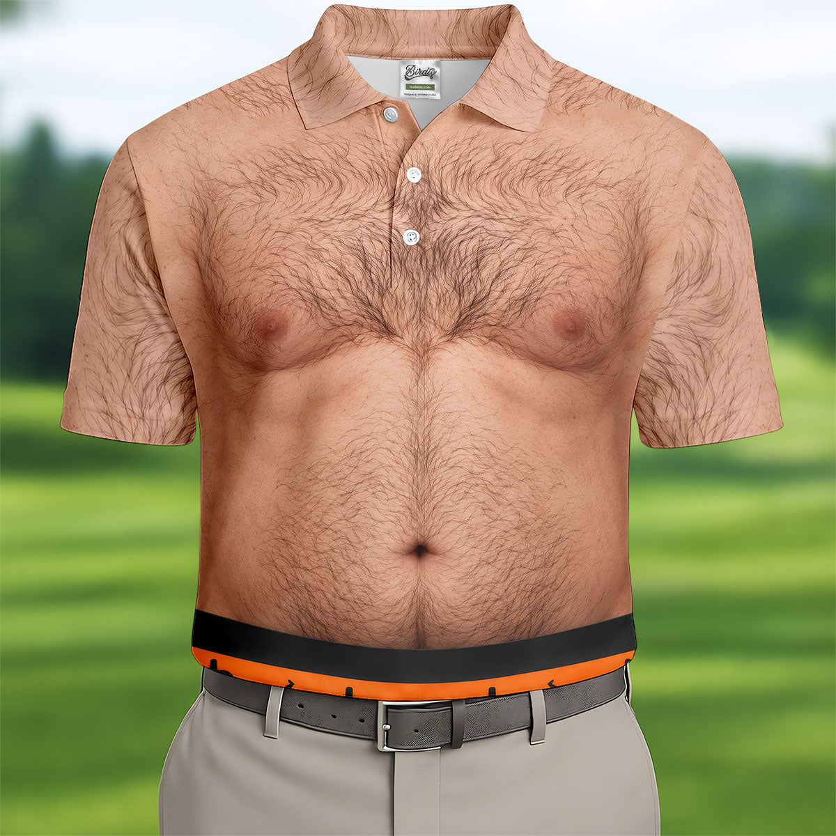 Funny Hairy Chest Halloween Costume Polo Shirt, Golf Shirts For Men, Halloween Golf Shirt