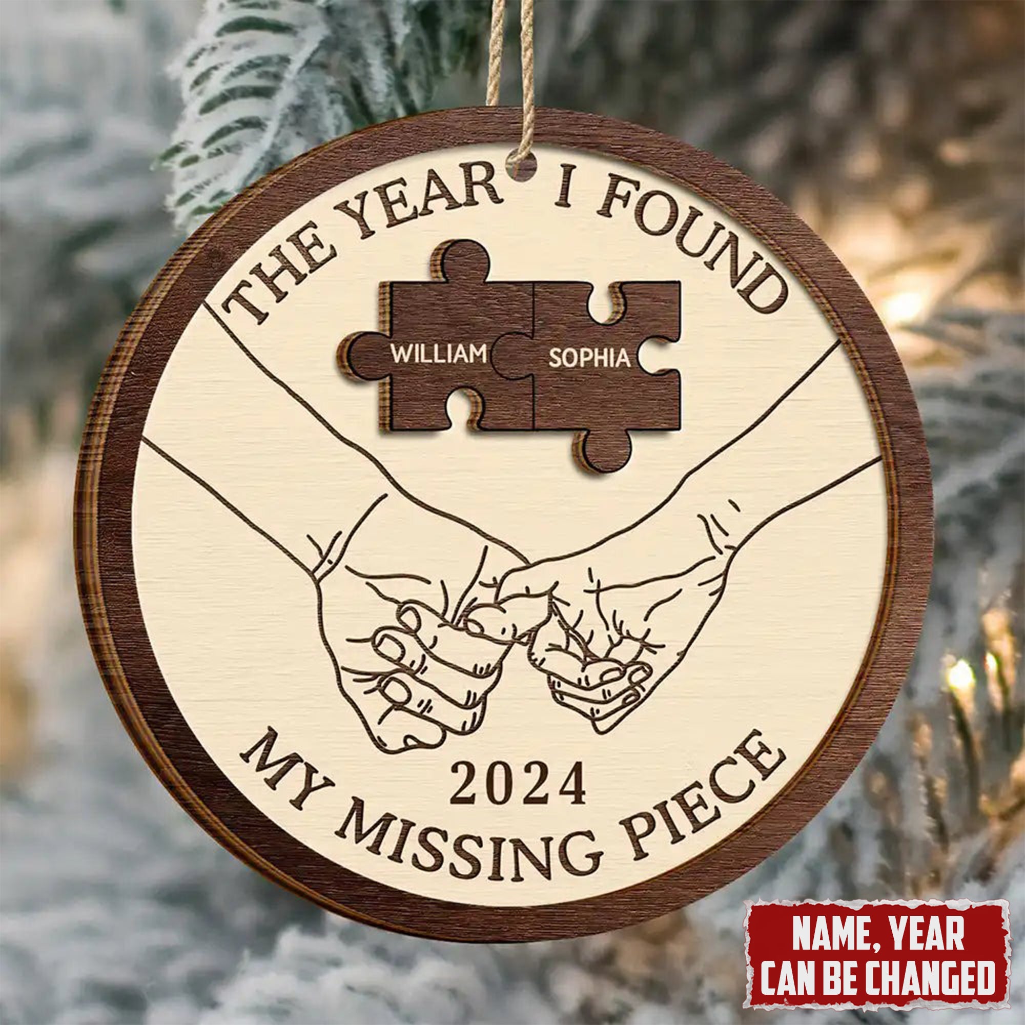 The Year I Found My Missing Piece Personalized Christmas Ornament, Gifts For Couples