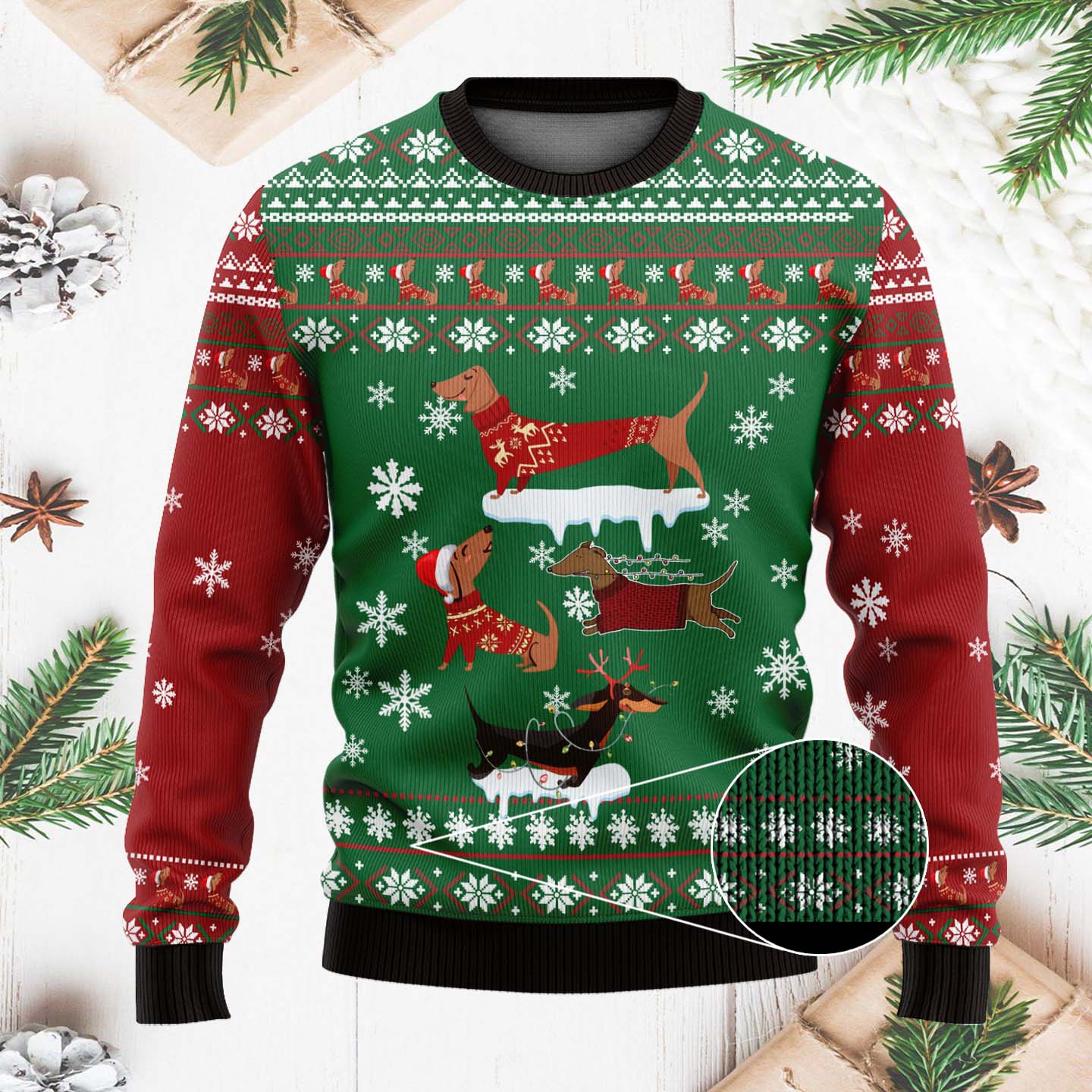 Dachshund Snow Day Funny Christmas Ugly Sweater, Christmas Gifts