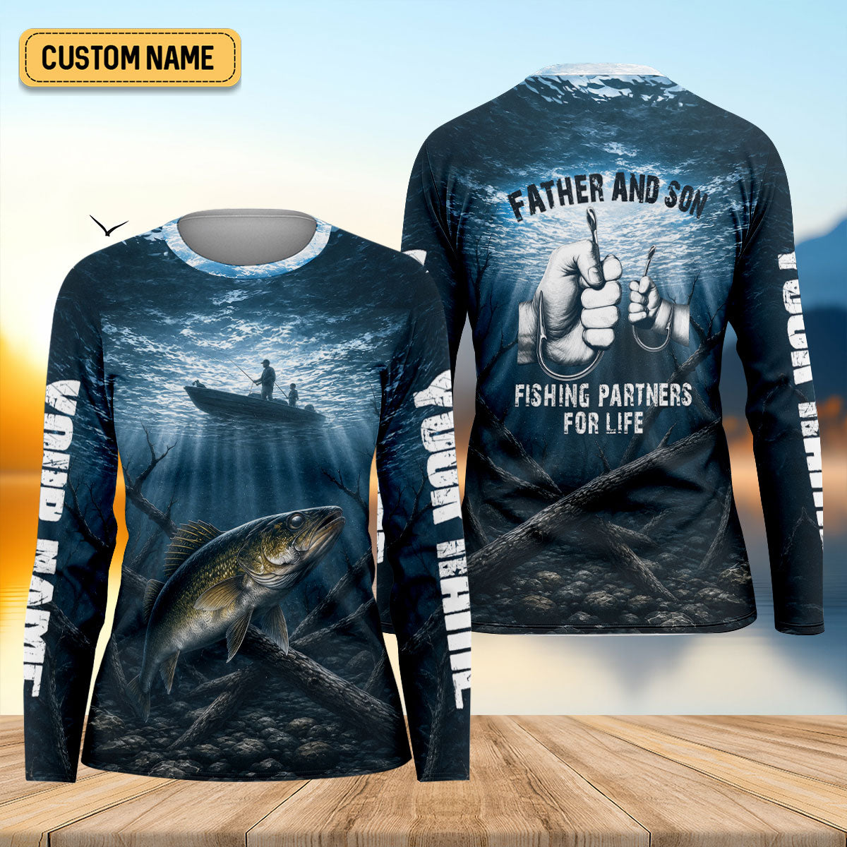 Father Son Fishing Partners For Life Custom UPF Shirt, Womens Fish Shirt, Fishing T-Shirt